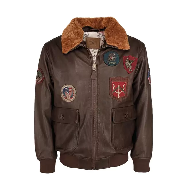 Куртка пилот SUPER VINTAGE OFFICIAL SIGNATURE Top Gun, цвет Brown