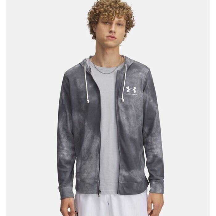 Толстовка Rival Terry AOP FZ Under Armour, цвет Grey (2XL)