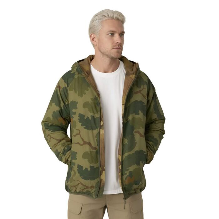 Куртка REVERSIBLE WOLFHOUND HOODIE Helikon, цвет  Mitchell Camo Leaf / Mitchell Camo Clouds