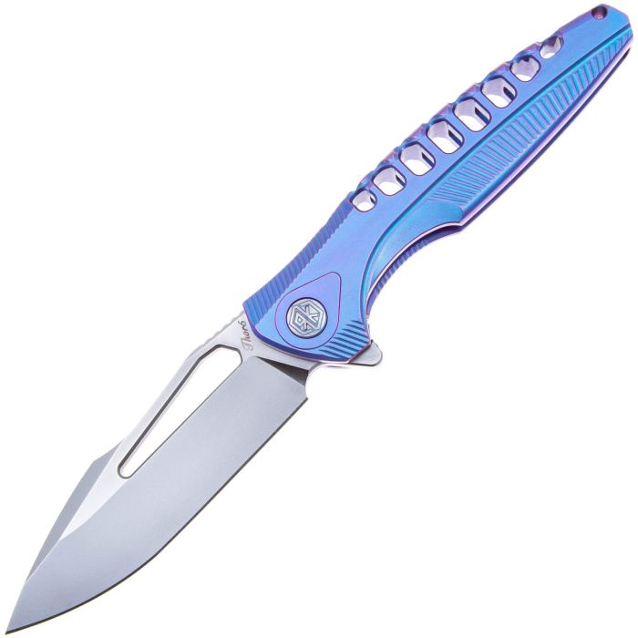 Складной нож Rike Knife Thor5 сталь M390, рукоять Blue Ti