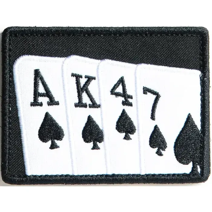 Нашивка, патч "Игральные карты АК-47" тактическая с липучкой