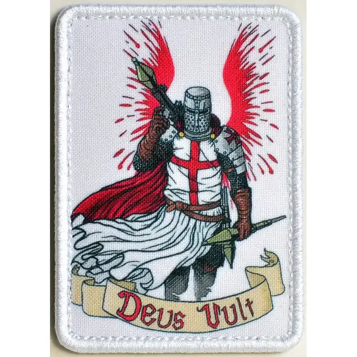 Нашивка, патч "Deus Volt, этого хочет Бог" тактическая с липучкой.