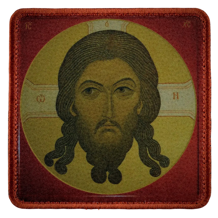 Нашивка, патч "Спас Нерукотворный, новгородская икона XII века" тактическая с липучкой.