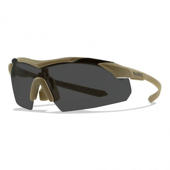 Баллистические очки для стрельбы с защитой от осколков Wiley X Vapor Comm Matte Tan (Clear-Grey-Rust)