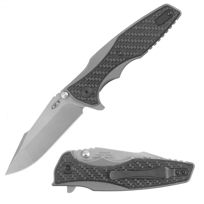 Нож складной ZERO TOLERANCE 0393GLCF Titanium Carbon Black CPM 20CV