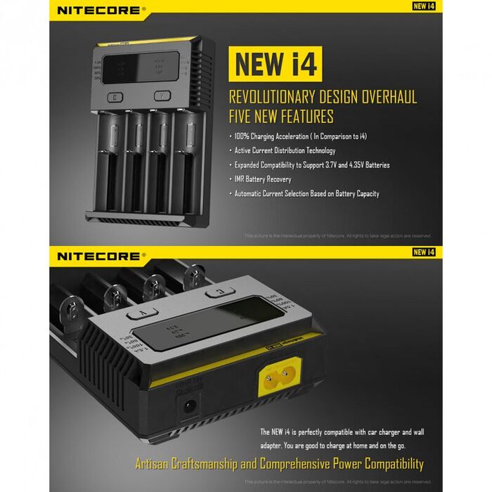 Зарядное устройство NITECORE NEW i4 (18650/16340 автоматическое определение)