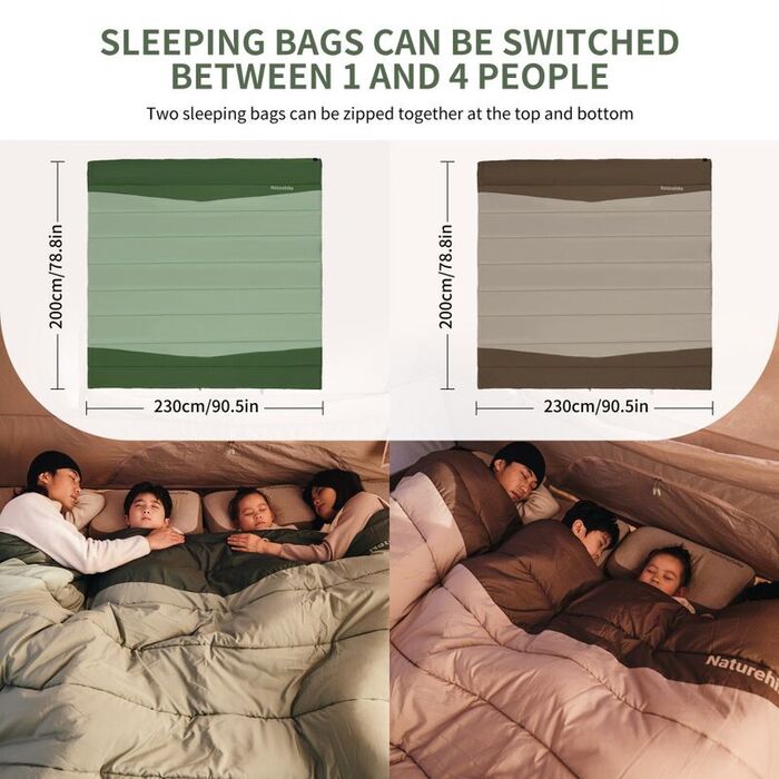 Спальный мешок NATUREHIKE YC Extra Wide Brown