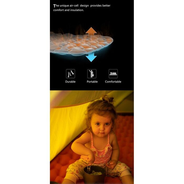 Коврик надувной NATUREHIKE FC10, 1 местный 195х59х6.5см, голубой