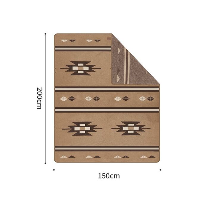 Одеяло шерстяное NATUREHIKE геометрический рисунок, 150х200см, хаки