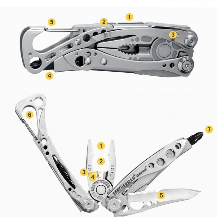 Нож-мультитул с инструментами LEATHERMAN Skeletool Stainless Steel
