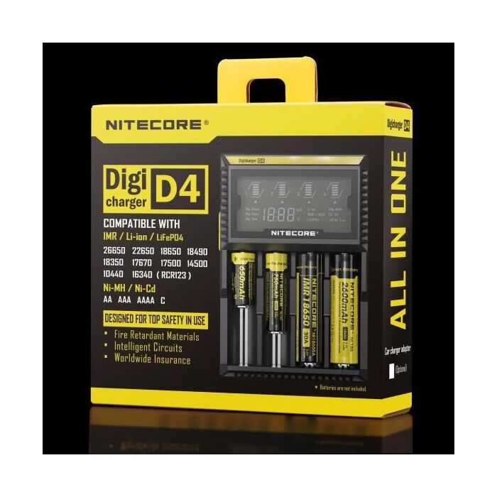 Зарядное устройство NITECORE D4 (IMR/Liion/LifeP04 26650-16340; Ni-MH/Ni-Cd AA-C)