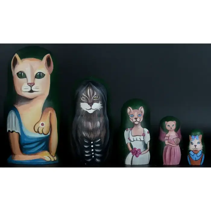 Русская авторская матрешка кошки 