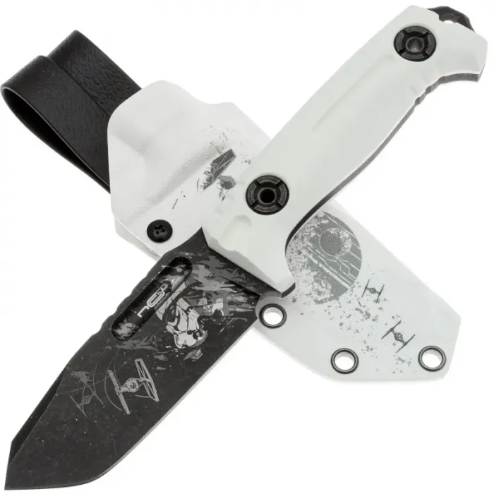 Туристический нож N.C.Custom Ultras Stormtrooper blackwash сталь D2 рукоять White G10