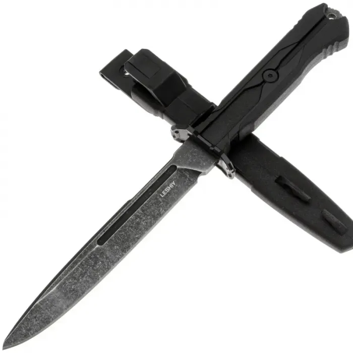 Тактический нож Mr.Blade Leshiy blackwash сталь AUS-8, рукоять Black Elastron