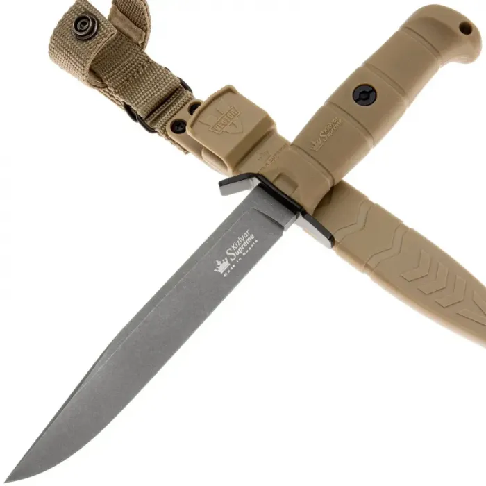 Тактический нож Kizlyar Supreme Vector сталь AUS-10Co Tacwash, рукоять Desert Kraton