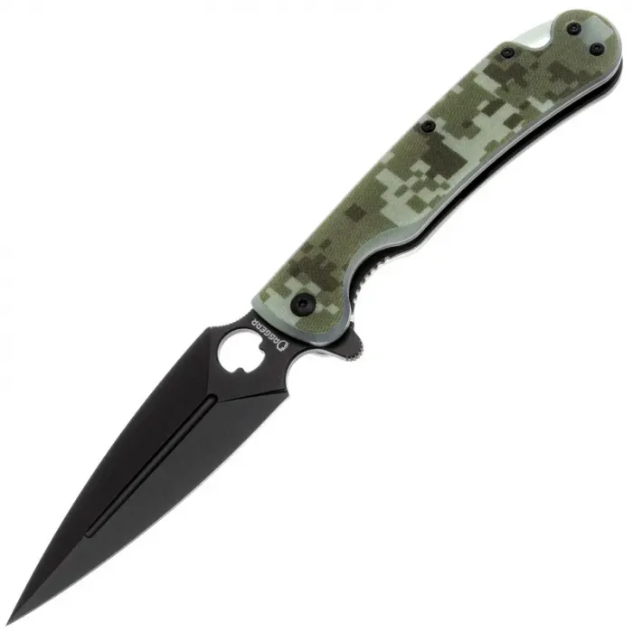 Складной нож Daggerr Arrow Flipper DLC сталь D2, рукоять Camo G10