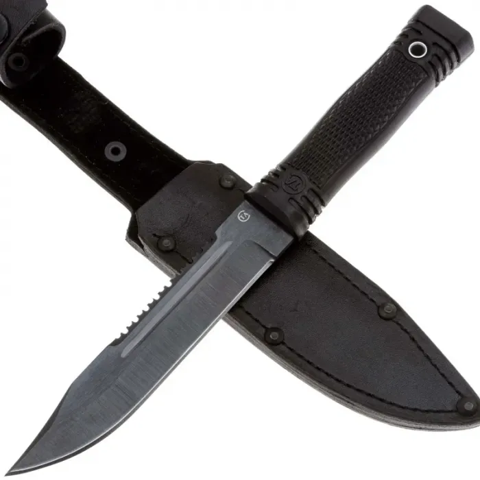 Нож Титова А.С. Удача сталь ресорная 65Г, рукоять резина