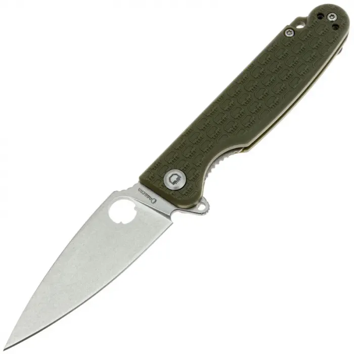 Складной нож Daggerr Piranha DL stonewash сталь 8Cr14MoV, рукоять Olive FRN