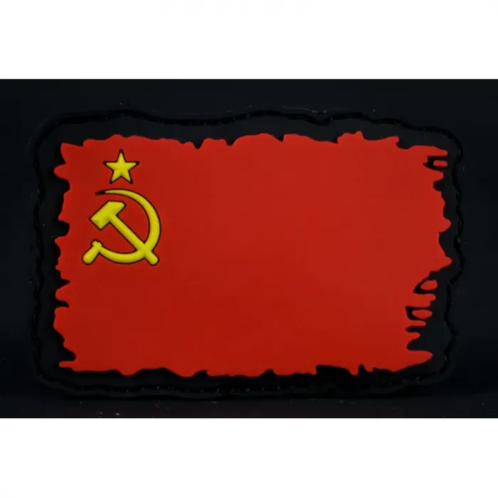 Нашивка, патч "Флаг СССР" ПВХ тактическая с липучкой.