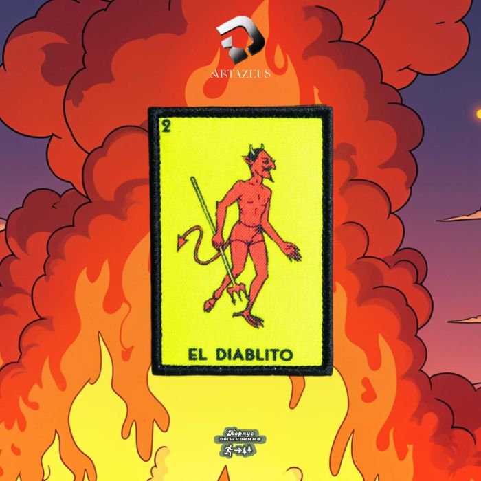Нашивка, патч "Карта Мексиканской лотереи, El diablito,