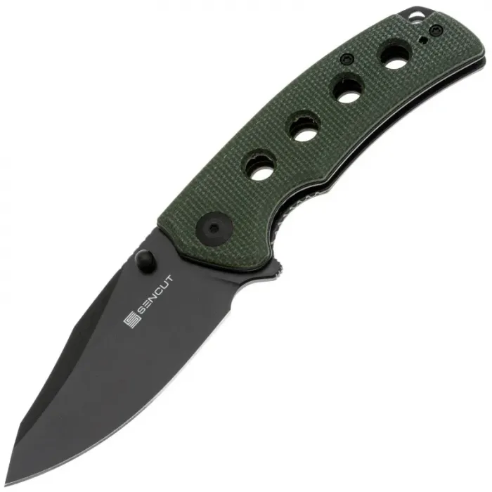 Складной нож Sencut Excalis black сталь 9Cr18MoV, рукоять Green Canvas Micarta