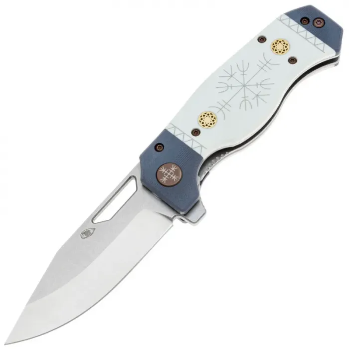 Складной нож Reptilian Север-01 сталь VG-10, рукоять White/Blue G10