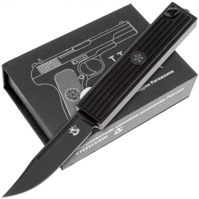 Автоматический нож Steelclaw TT-2 Black сталь D2, рукоять G10/алюминий