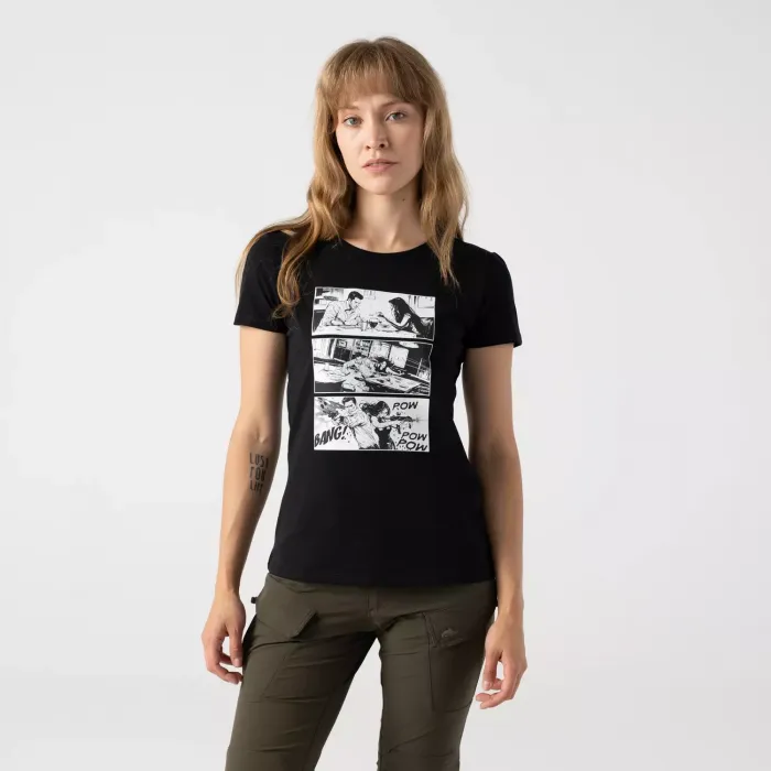 Женская облегающая футболка с принтом «для повседневной носки» (Women's T-shirt Slim (Combat date))