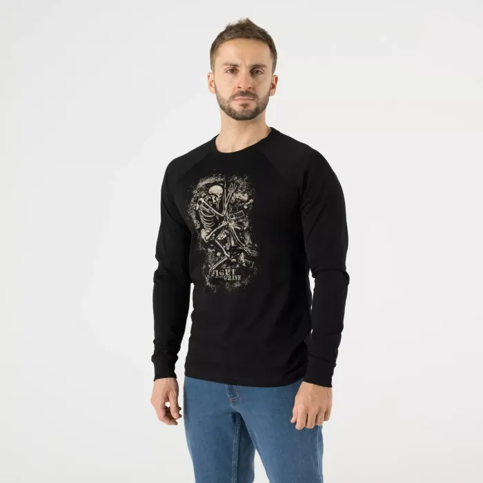 Футболка с длинным рукавом с принтом «Борьба до самой могилы» (T-shirt Long Sleeve (Fight to the grave))