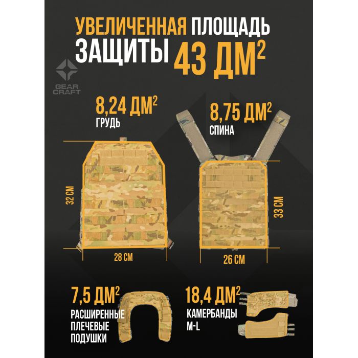 Бронежилет Атом 2.0 Даургар Черный S/M + СВМПЭ Бр1