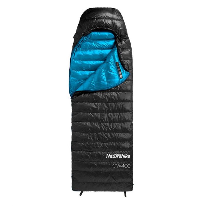 Спальный мешок Naturehike CW400 NH18C400-D с гусинным пухом, размер М, черный, 6927595761663