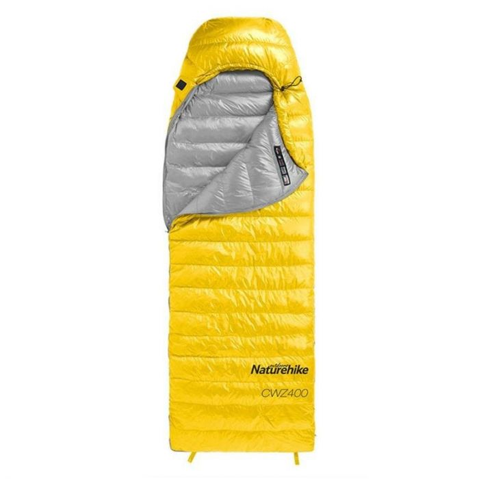 Спальный мешок Naturehike CWZ400 NH19W400-Z с пуховым конвертом M желтый, 6927595765340