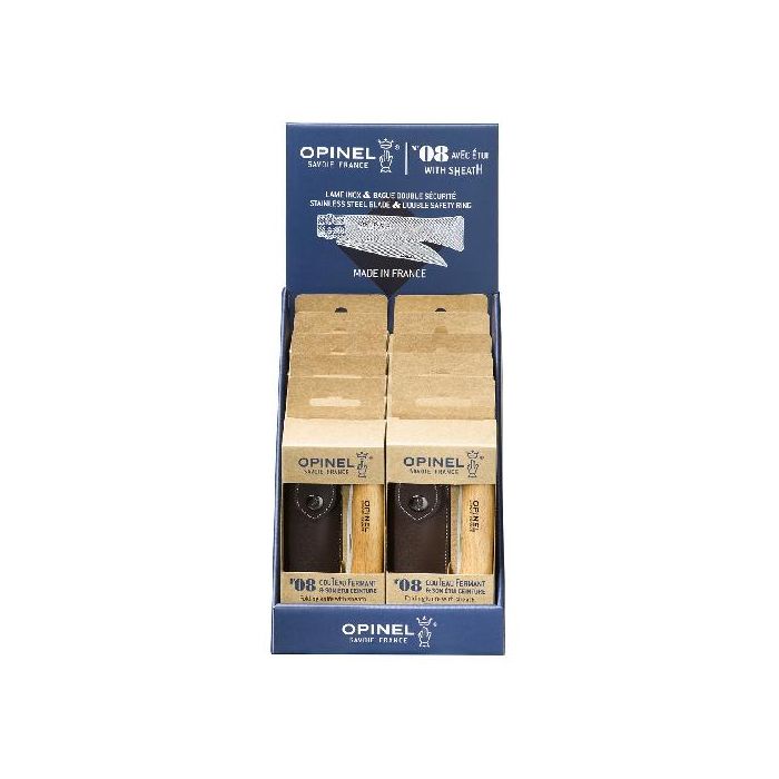 Набор-дисплей Opinel, 10 наборов ножей №8 из нержав стали + чехол, 001193