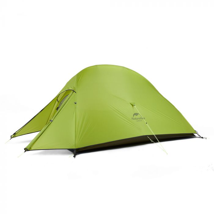 Палатка Naturehike Сloud Up 2 NH17T001-T двухместная ультралёгкая с ковриком, горчично-зелёный