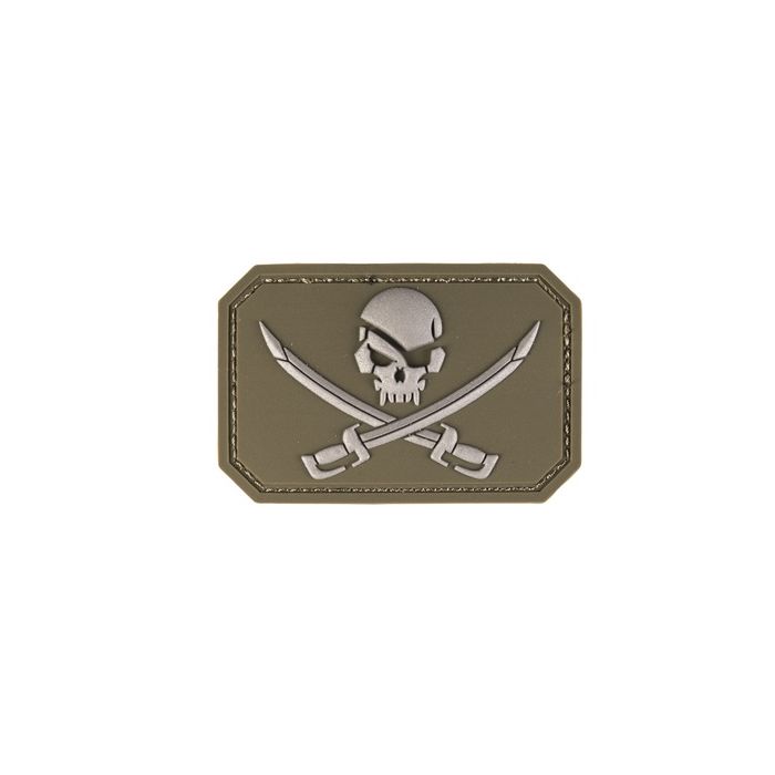 Патч  3D SKULL W.SWORDS PVC M.KLETT OLIV