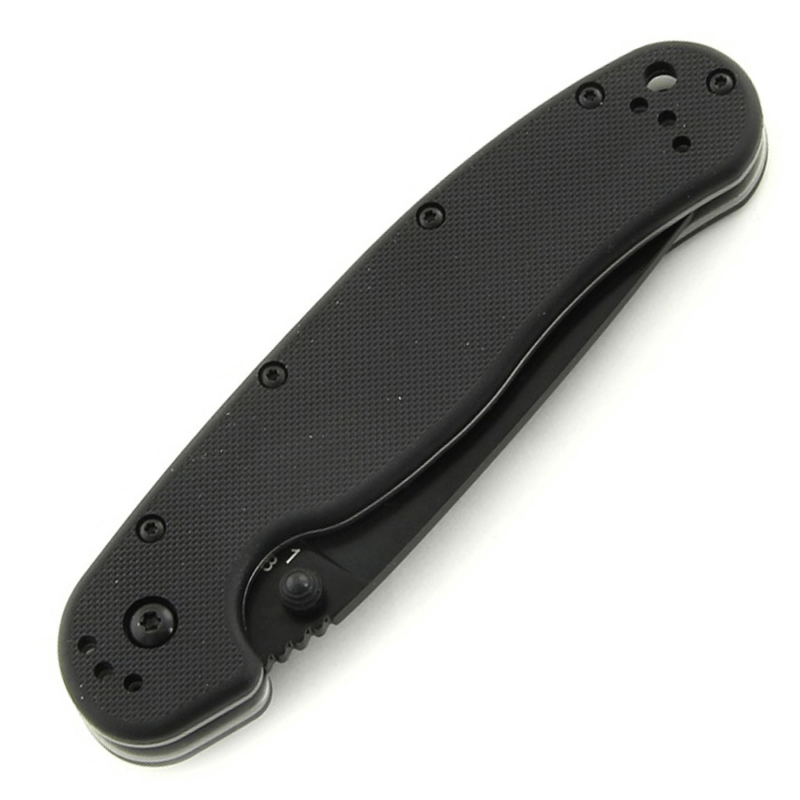 Складной нож Ontario RAT-1 Black Serrated сталь AUS-8, рукоять Black GRN