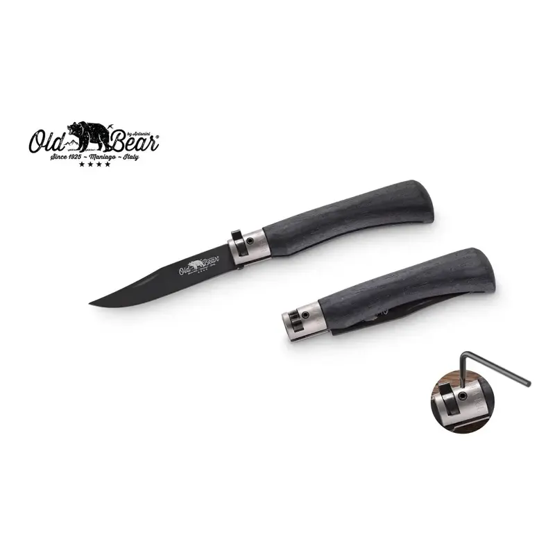 Складной нож OLD BEAR Total Black Size-L Stainless PTFE Laminated Wood (9/21 см)