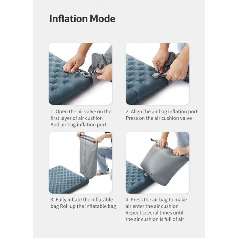 Коврик надувной NATUREHIKE TuYe 3.5 Rectangular Grey