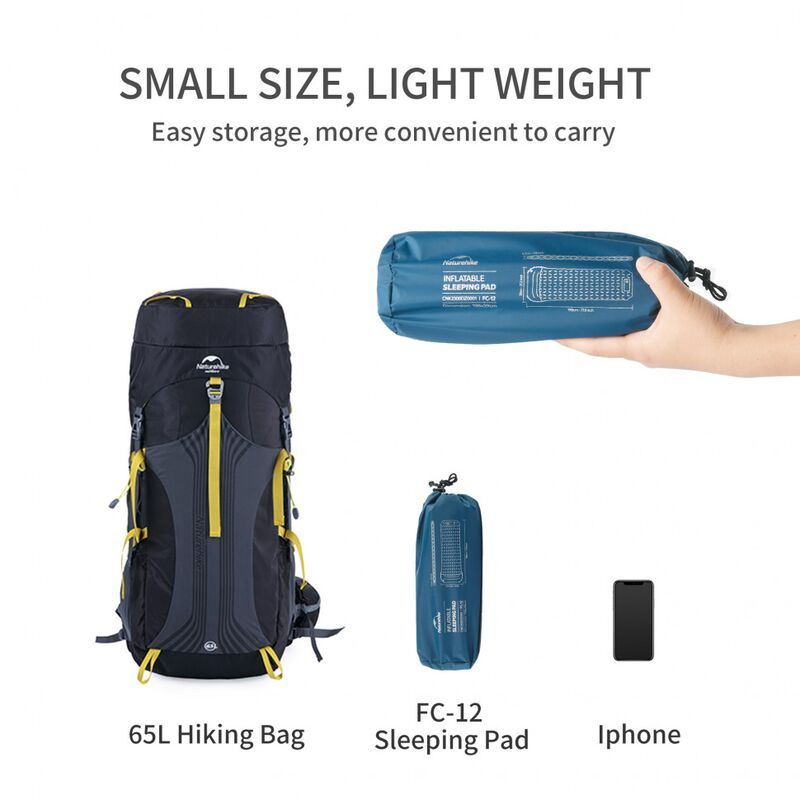 Матрас надувной с насосом NATUREHIKE FC-12 Blue