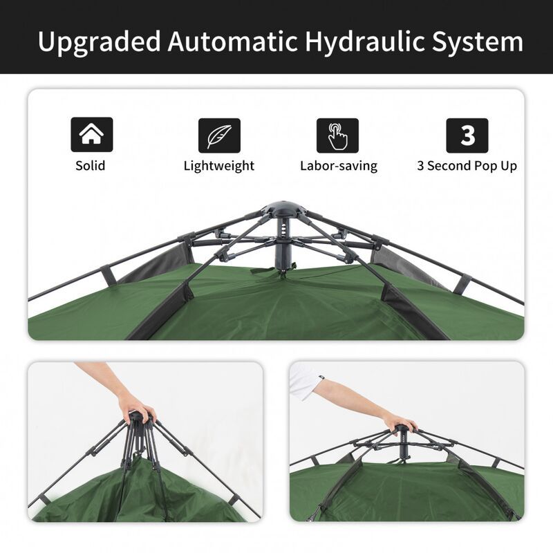 Палатка NATUREHIKE Automatic, 3-4 местная, зеленая