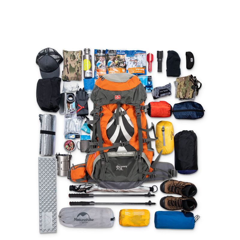 Рюкзак туристический NATUREHIKE Tanfeng Orange (70+5 литров)