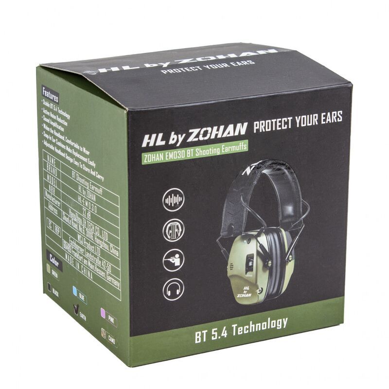 Активные наушники для стрельбы HuntLandia by ZOHAN EM030 Bluetooth Brown