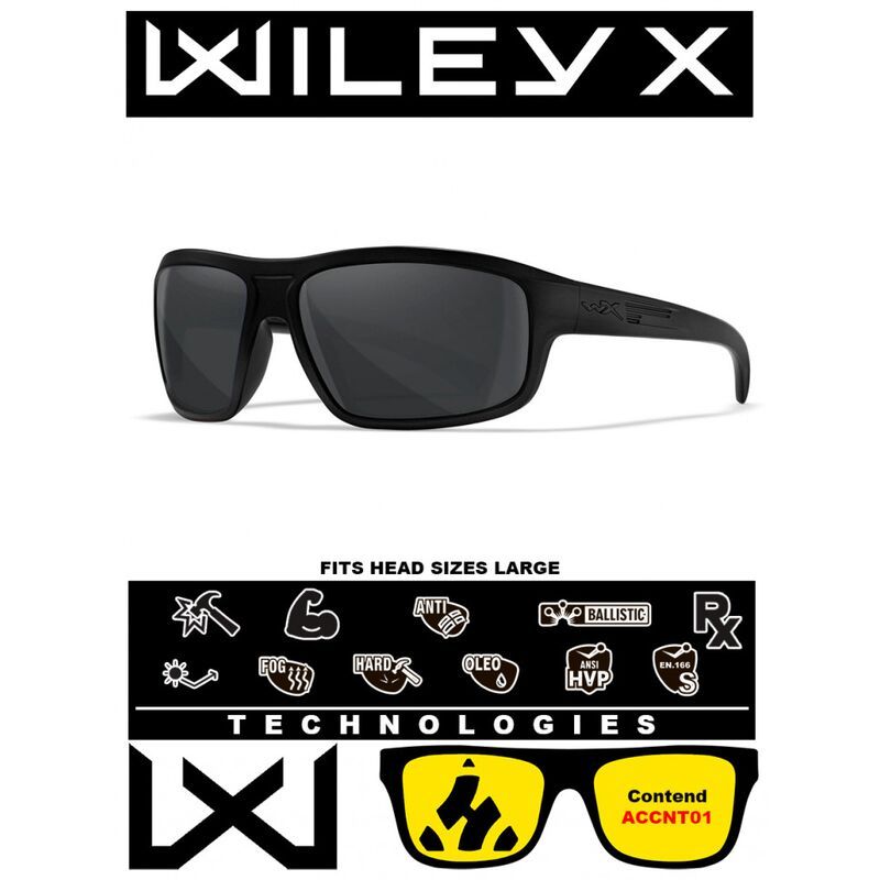 Защитные очки Wiley X Contend Matte Black (Grey)