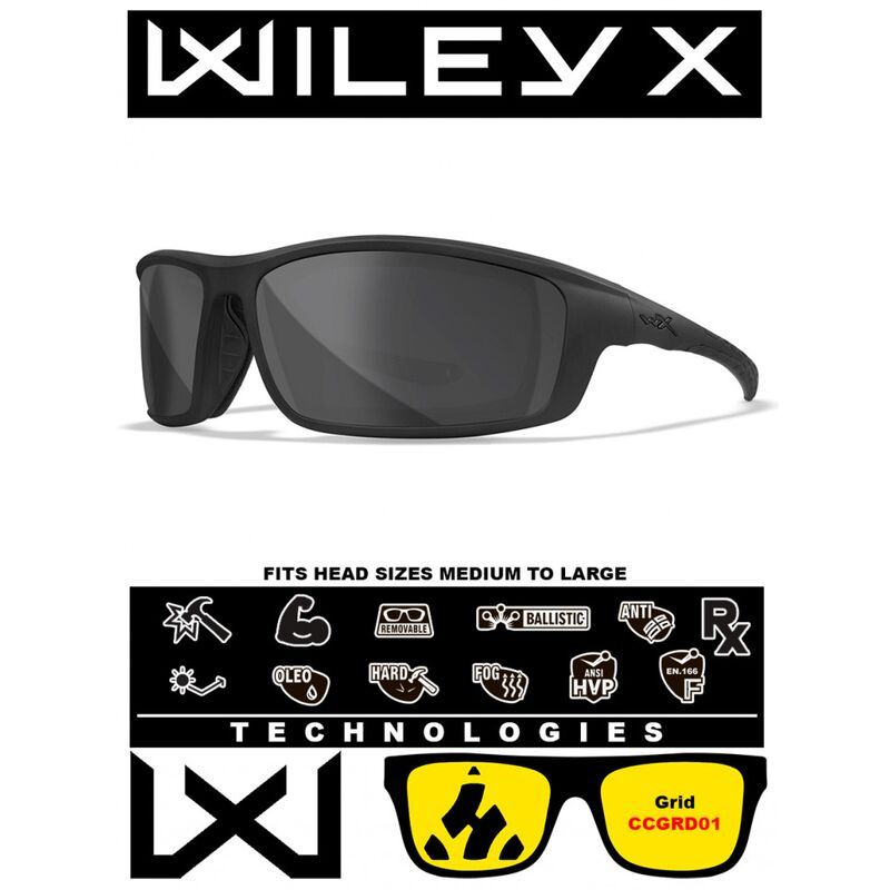Защитные очки Wiley X Grid Matte Black (Grey)