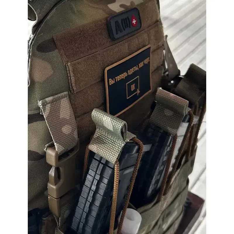 Нашивка, патч "Одет как черт" ПВХ тактическая с липучкой.