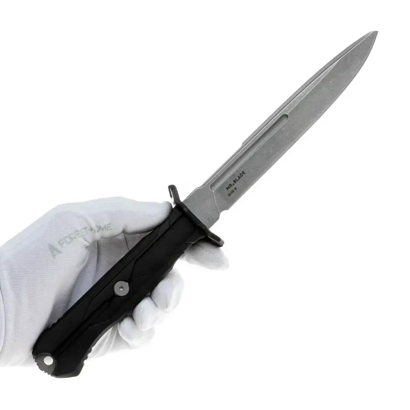 Тактический нож Mr.Blade Leshiy stonewash сталь AUS-8, рукоять Black Elastron