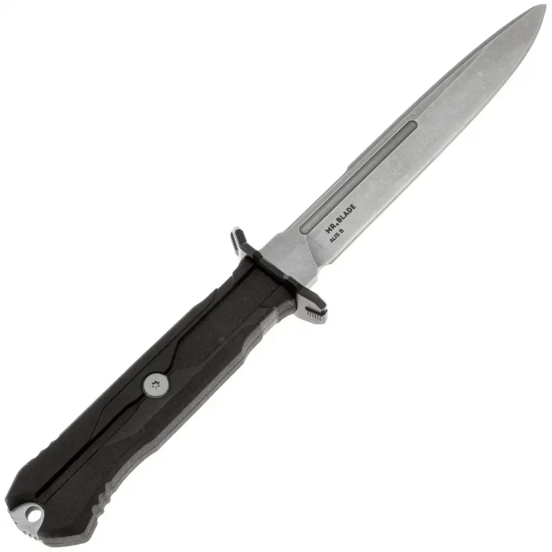 Тактический нож Mr.Blade Leshiy stonewash сталь AUS-8, рукоять Black Elastron