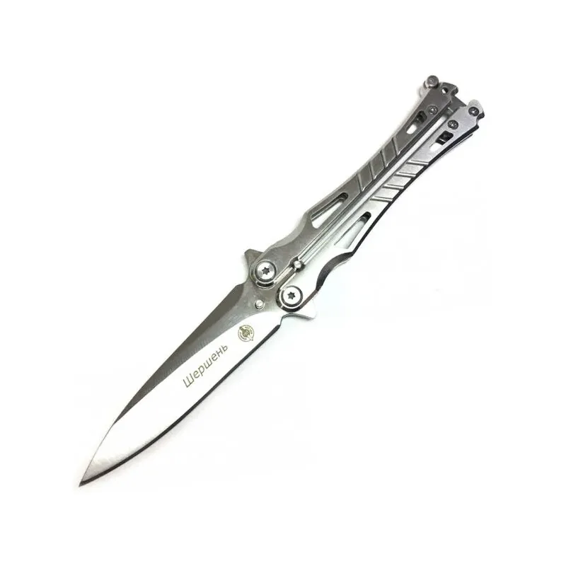 Нож-бабочка Мастер-К Шершень сталь 420, рукоять серая сталь