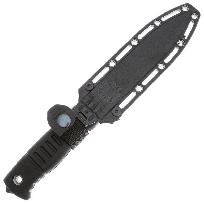 Туристический нож Кизляр Витязь сталь AUS-8 черный, рукоять эластрон, ножны из abs-пластика