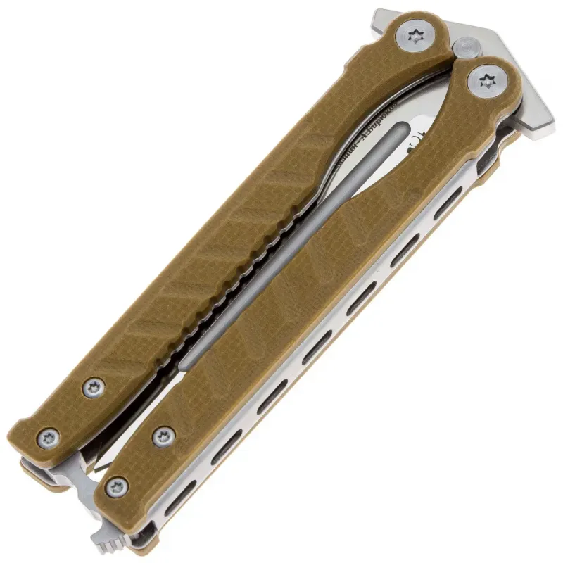 Нож бабочка (балисонг) НОКС Ромул сталь D2, рукоять Coyote G10